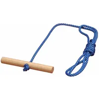 VT-Sport 130- Schlitten-Zugseil 120cm mit Holzgriff, natur/blau