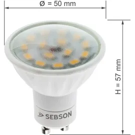 sebson LED Lampen GU10 5W - 4er Set Leuchtmittel warmweiss 3000K 380lm 110°, 230V SEBSON