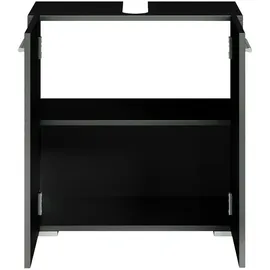 Badplaats - Badezimmer Badmöbel Jupiter 60cm Schwarz - Unterschrank Badmöbel