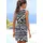 LASCANA Sommerkleid Mehrfarbig Creme-Graublau 44