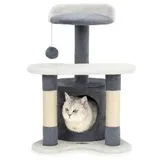 LIONTO Kratzbaum 40 x 40 x 65 cm grau/weiß