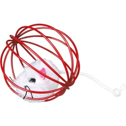 Trixie Plüschmaus im Gitterball D=6cm (Plüschspielzeug), Katzenspielzeug