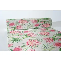 Sovie HORECA Tischläufer Ria aus Linclass® Airlaid 40 cm x 24 m, 1 Stück Floral Exotisch Blumen