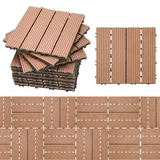 Wolketon Terrassenfliesen Braun  66 Stück (6m2) Klickfliesen In Holzoptik, Wpc Fliese,30 X 30cm