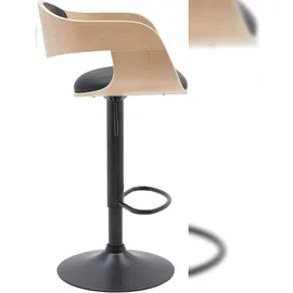 CLP Barhocker 2er Set mit Lehne Kingston, Barstühle gepolstert mit Kunstleder oder Stoffbezug, Tresenstühle höhenverstellbar