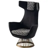 JVmoebel Designer Polstersessel 73 x 115 x 77 cm Schwarz