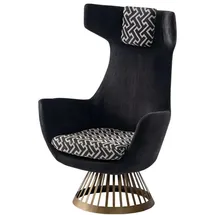 JVmoebel Designer Polstersessel 73 x 115 x 77 cm Schwarz