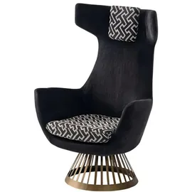 JVmoebel Designer Polstersessel 73 x 115 x 77 cm Schwarz