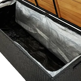 vidaXL Sitzbank mit Stauraum 120 cm Poly Rattan Schwarz