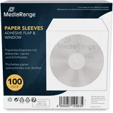 MediaRange CD/DVD Papierhüllen 100 Stück weiß