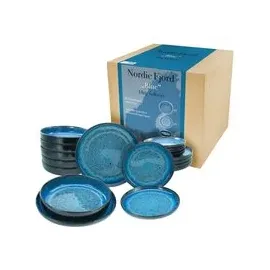 CreaTable Nordic Fjord Tellerset 18-tlg. Blau