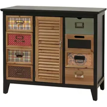 Mendler Apothekerkommode HWC-O63 Schrank 80x91x40cm Schwarz
