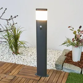 LINDBY Außenleuchte Edelstahl 80 cm inkl. Bewegungsmelder schwarz