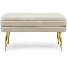 BIZZOTTO Beige Containerbank mit Füßen 79,5 x 37,5 x 42h cm