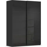 Rauch Schwebetürenschrank RAUCH "Kleiderschrank Schrank Garderobe Schlafzimmerschrank CONTIDO", schwarz (schwarz, glas schwarz), B:162cm H:223cm T:68cm, Holzwerkstoff, Schränke, Schwebetürenschrank, aus hochwertigem Material in 6 Breiten 2 Griff-Farben MADE IN