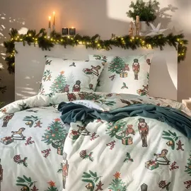 Estella Bettwäsche-Garnitur Impulse Kuschelflanell Nutcracker Farbe rot - BL 135x200 cm