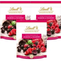 Lindt 3 x 150g Sensation Fruit Himbeere und Cranberry