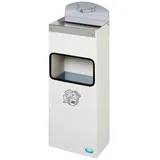 Proregal Robuster Wandascher mit Schild 4 Liter, HxBxT 55 x 14,5 x 22 cm Verzinkter Stahl Weiß