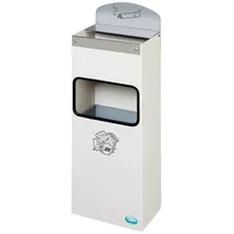 Proregal Robuster Wandascher mit Schild 4 Liter, HxBxT 55 x 14,5 x 22 cm Verzinkter Stahl Weiß