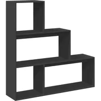 vidaXL Bücherregal 3 Stufen 123 x 29 x 123 cm Schwarz