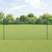 vidaXL Zaun mit Pfosten 1,4 x 10 m Grün/Stahl