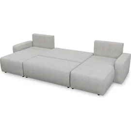 Sofnet Wohnlandschaft Cord U-Form 3-Sitzer Beige