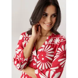 Aniston SELECTED Maxikleid Blumen Rot/Weiß 40