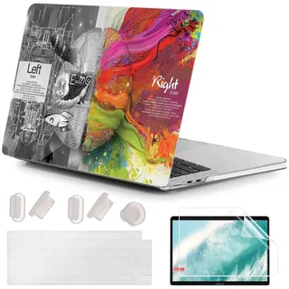 MUSHUI 4 in 1 Hülle Kompatibel mit MacBook Air 13.6 Zoll 2025 2024-2022 (M4 A3240 M3 A3113 M2 A2681), Ultradünne Hartschale Schutzhülle Snap Case & Tastaturschutz & Schutzfolie, Kreatives Gehirn