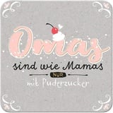 Sheepworld - 45661 - Untersetzer Omas sind wie Mamas nur mit Puderzucker, Kork, 9,5cm x 9,5cm