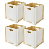 HMF Aufbewahrungsbox 32 x 32 x 32 cm 4-tlg. weiß