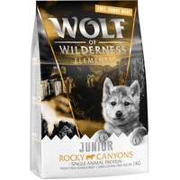 5 x 1 kg JUNIOR Rocky Canyons Freilandrind Wolf of Wilderness Monoprotein getreidefreies Hundefutter trocken