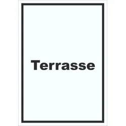 HB-Druck Terrasse Schild mit Text hochkant A1 Rückseite selbstklebend