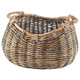 Aufbewahrungskorb Korb aus Rattan kubu grey mit Seilgriff oval grau