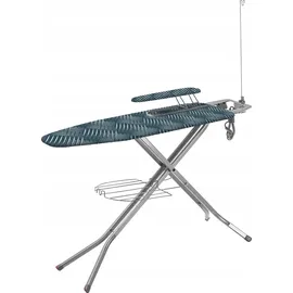 Kadax Bügelbrett mit Bügeleisenablage, 120x38cm, Blau