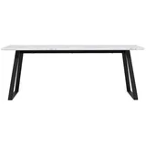 VCM ebuy24 Esstisch Marmor dekor 90x200cm weiß,schwarz.