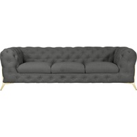 Leonique Chesterfield-Sofa »Amaury«, aufwändige Knopfheftung, moderne Chesterfield Optik, Fußfarbe wählbar grau