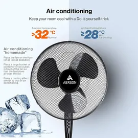 AERSON 40 cm Standventilator Schwarz
