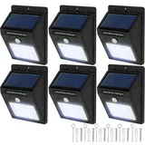 Tectake tectake® 6er-Set Solarlampe mit Bewegungsmelder, 9,7 x 5,1 x 12,4 cm