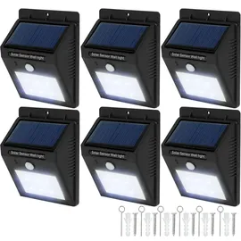 Tectake tectake® 6er-Set Solarlampe mit Bewegungsmelder, 9,7 x 5,1 x 12,4 cm