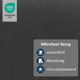 M MCombo Relaxsessel 9076 Mikrofaser 92 x 111 x 140 cm Dunkelgrau mit Hocker