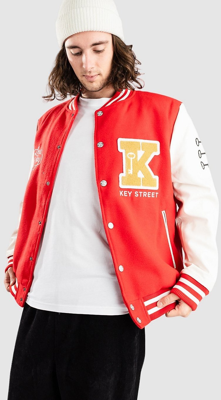 Key Street Varsity Jacke red Gr. XL