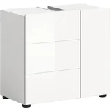 xonox.home Waschbeckenunterschrank Vira 3-türig in Weiß Hochglanz 57 cm x 60 cm x 34 cm