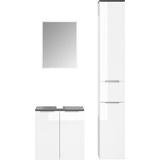 Vicco Badmöbel-Set OTIS Weiß - Hochschrank Waschtischunterschrank Spiegel