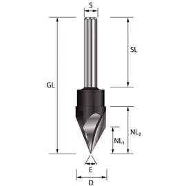 ENT European Norm Tools Ent Schriftenfräser Hw Ø 15 mm 60 Grad