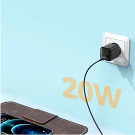 Joyroom USB Typ C 20W Power Delivery Quick Charge 3.0 AFC schwarz
