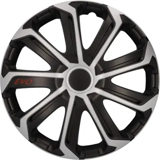 CARTREND Radzierblende EVO 40 cm (16 Zoll) silber schwarz 4 stück