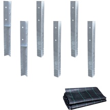 Wickey Winkelanker-Set SolidLock 6 Stk. inkl. Unkrautvlies, silber sans taille