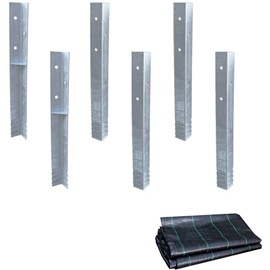 Wickey Winkelanker-Set SolidLock 6 Stk. inkl. Unkrautvlies, silber sans taille