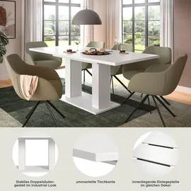 inn.furn Esstisch in weiß ausziehbar 150 - 190 cm Home-X