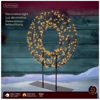 Lumineo Micro LED-Kranz auf Fuss X-MAS 38cm - Schwarz